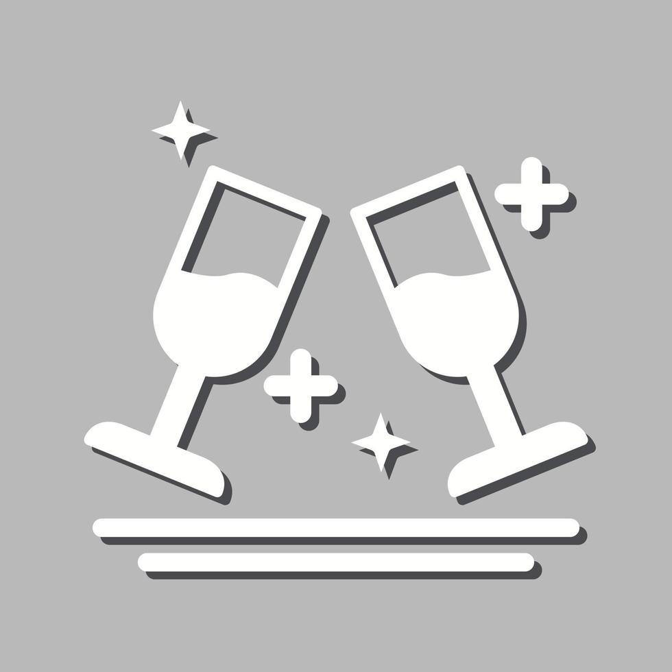 Two Glasses Romantic Unique Vector Icon