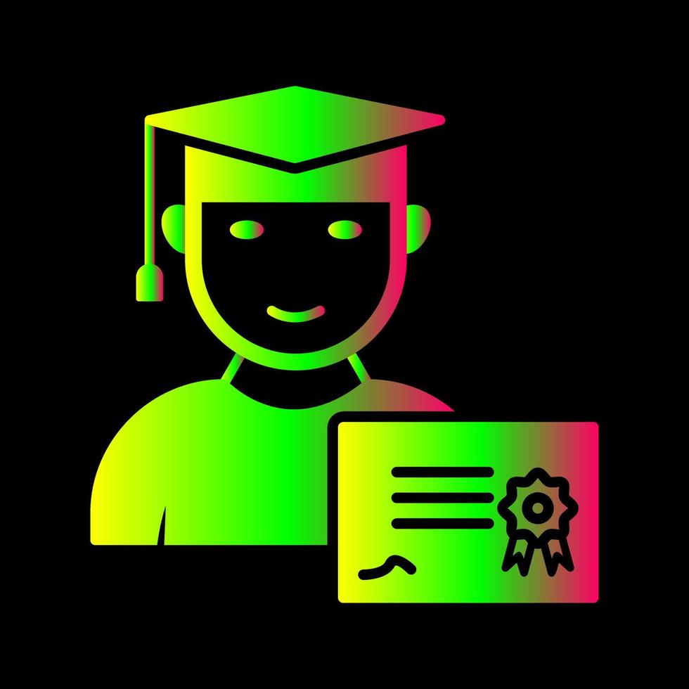 icono de vector de diploma de recepción único