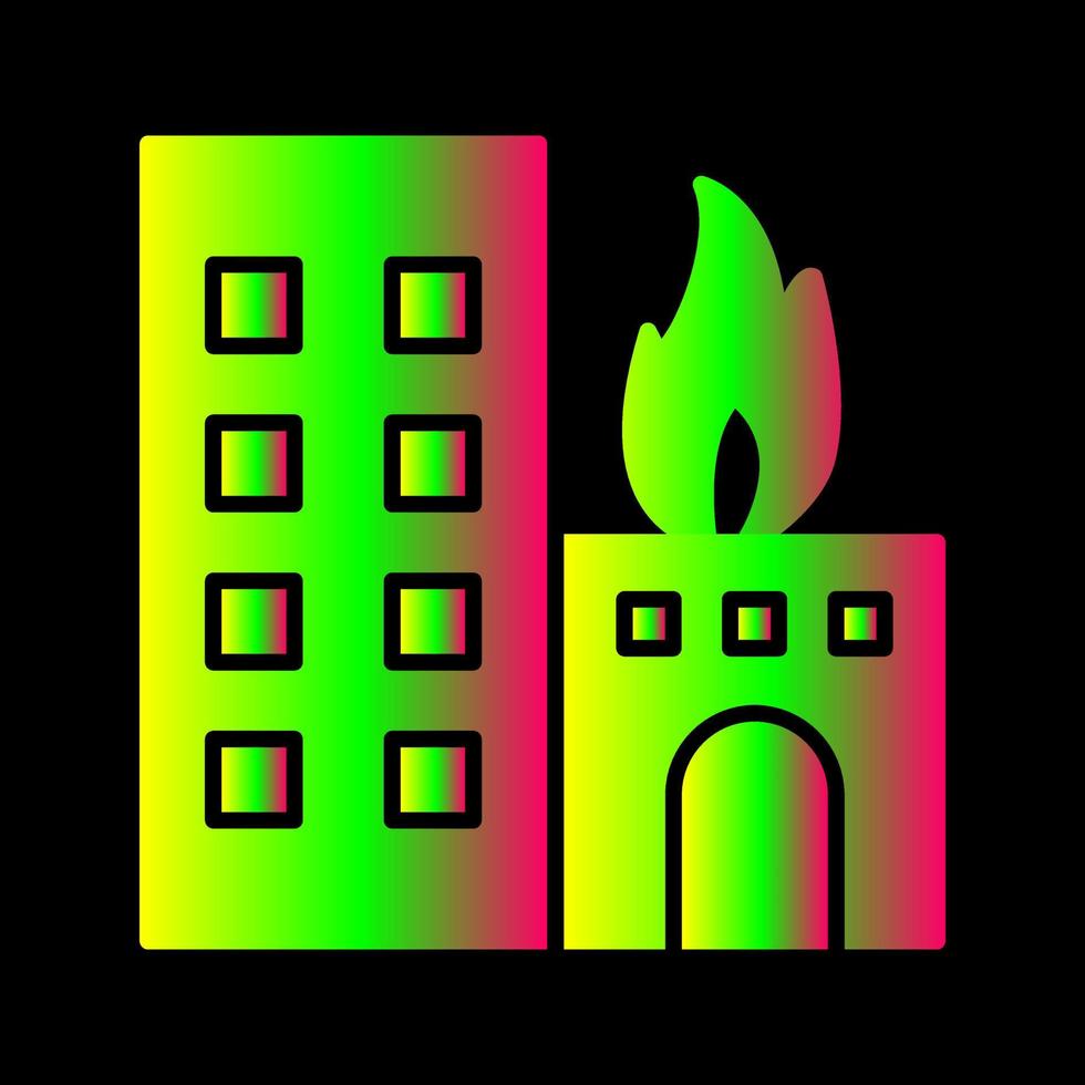 Unique Burning Building Vector Icon