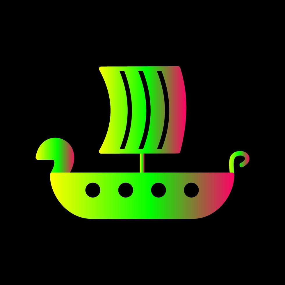 icono de vector de barco vikingo