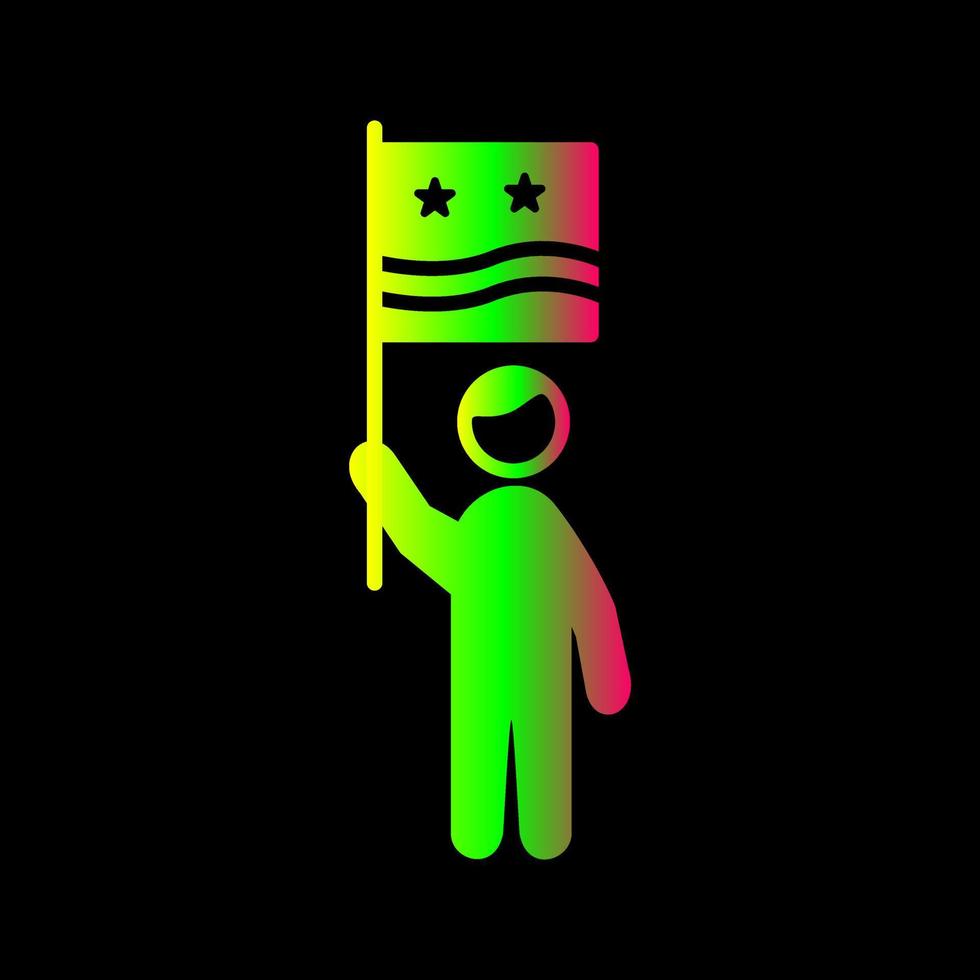 Raising Flag Vector Icon