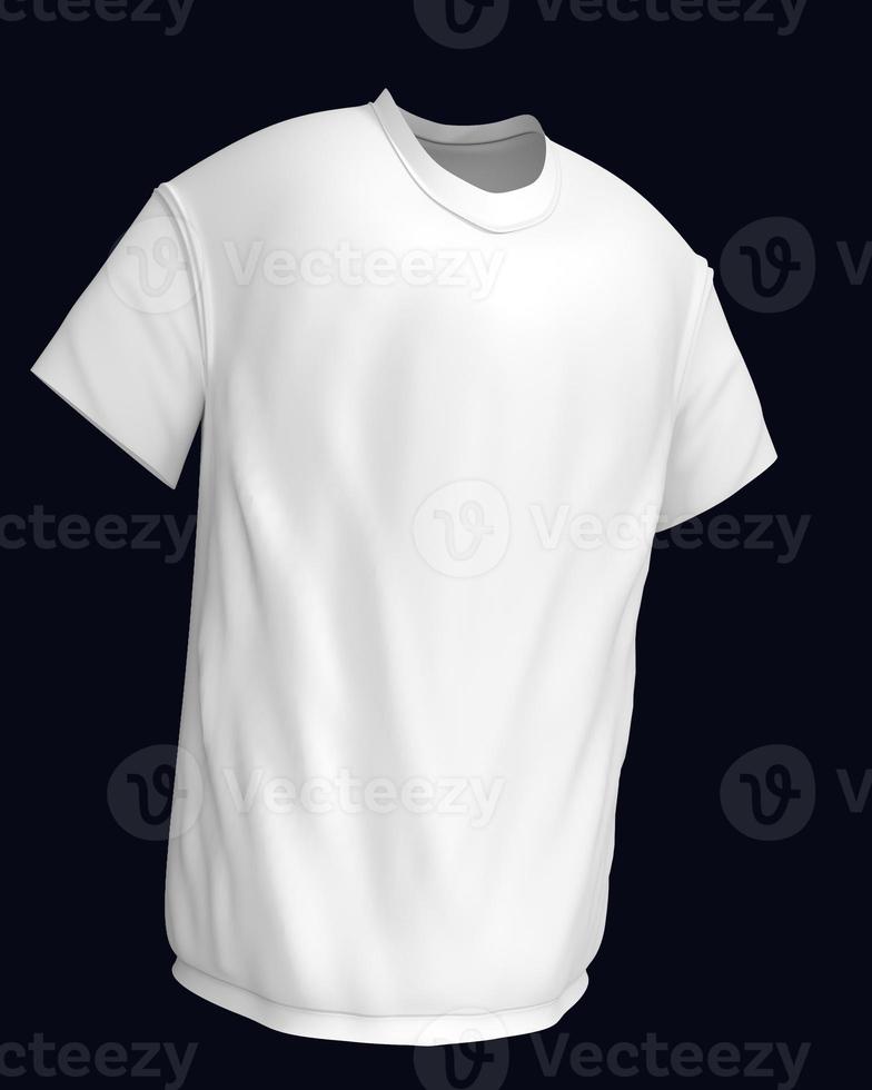 Plain white jersey mens polo t-shirt front back and side view 3d