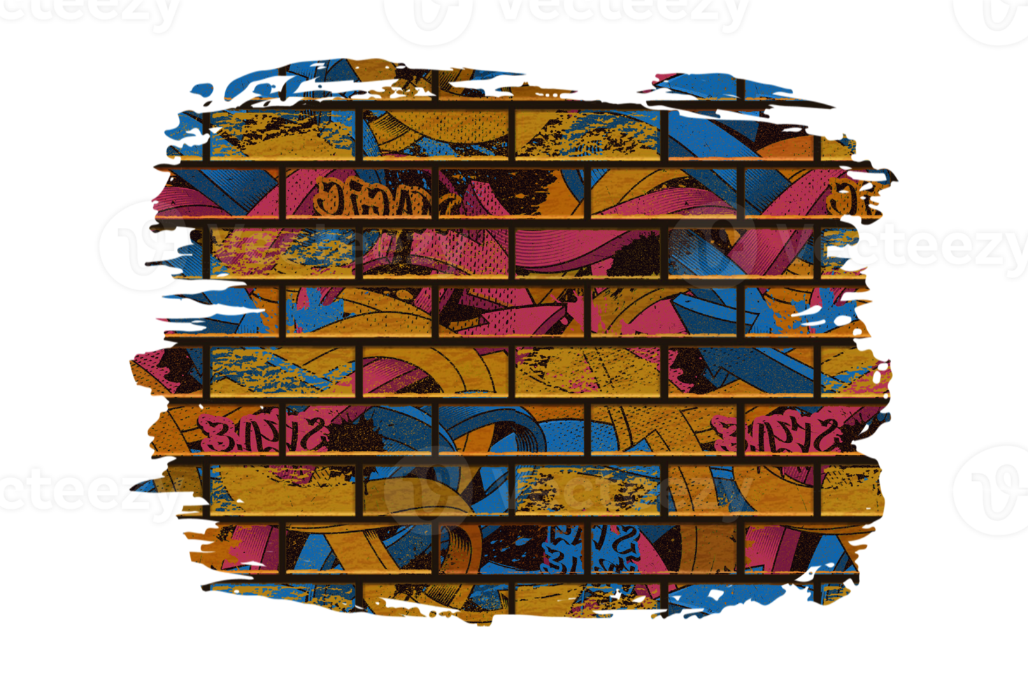 graffiti steen muur sublimatie clip art PNG