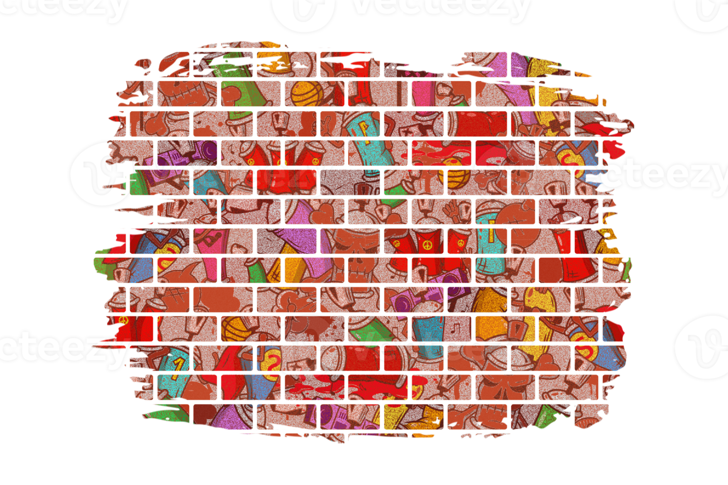 graffiti steen muur sublimatie clip art PNG