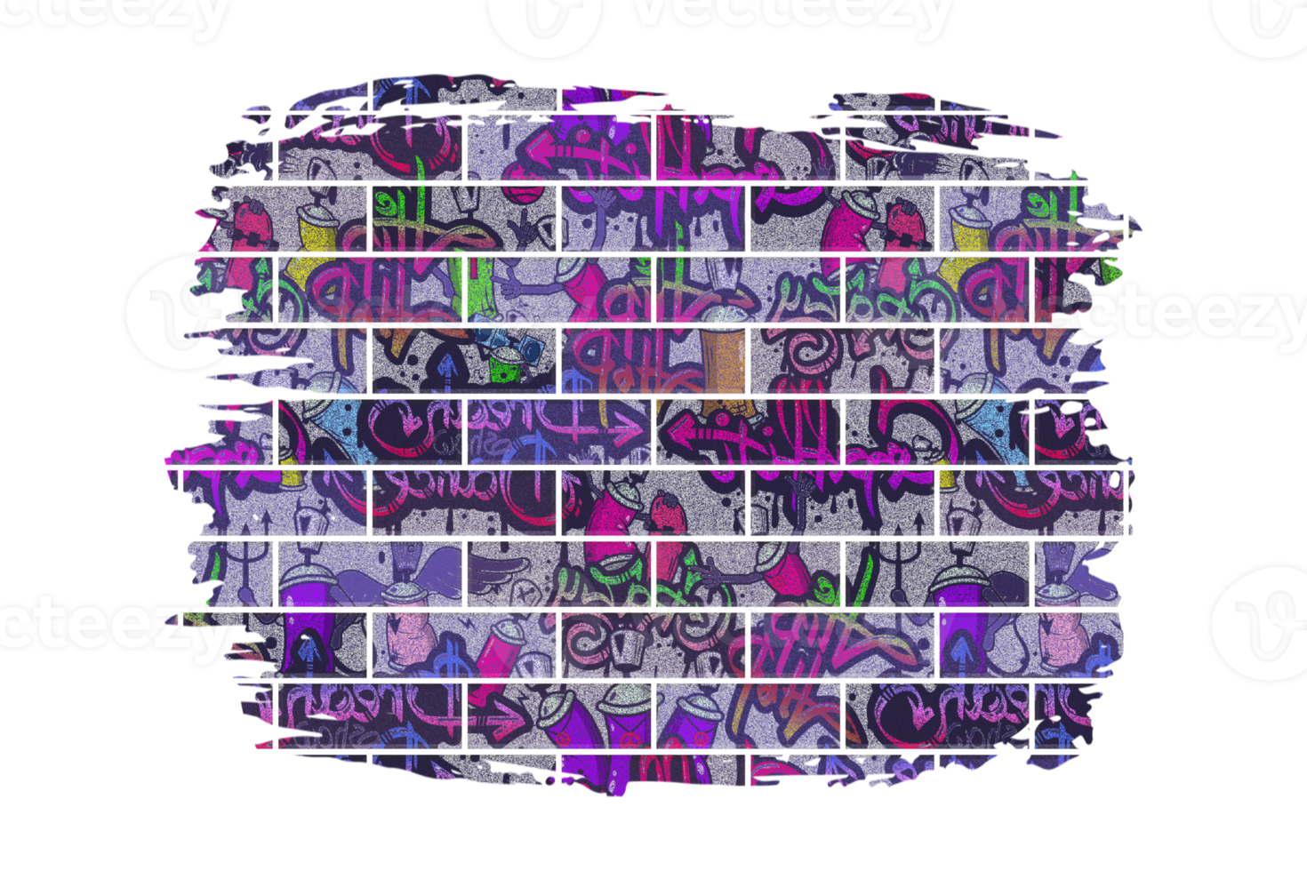 Graffiti Brick Wall Sublimation Clipart PNG