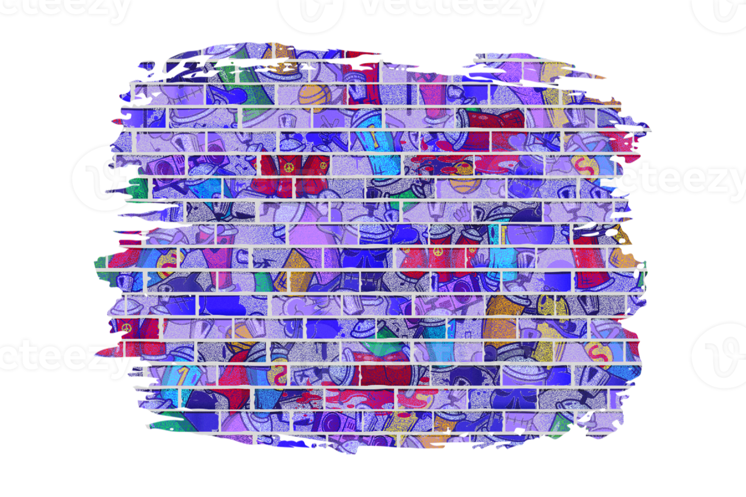 Graffiti Brick Wall Sublimation Clipart PNG