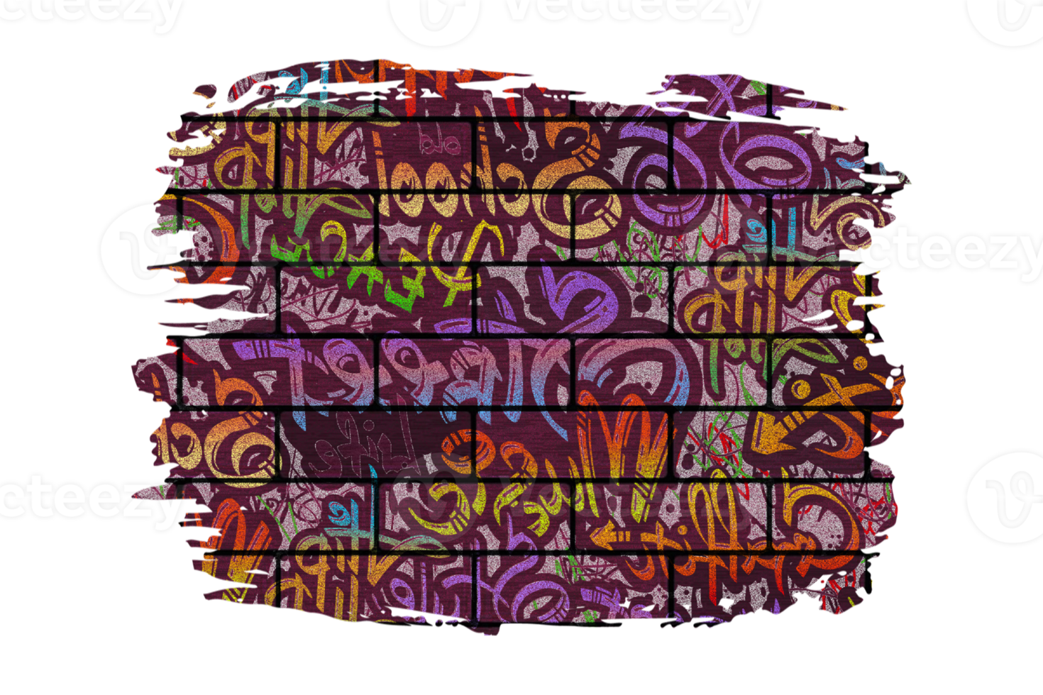 Graffiti Brick Wall Sublimation Clipart PNG