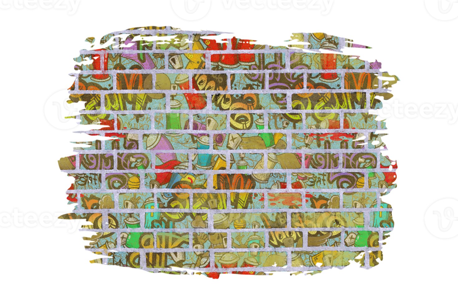 graffiti steen muur sublimatie clip art PNG