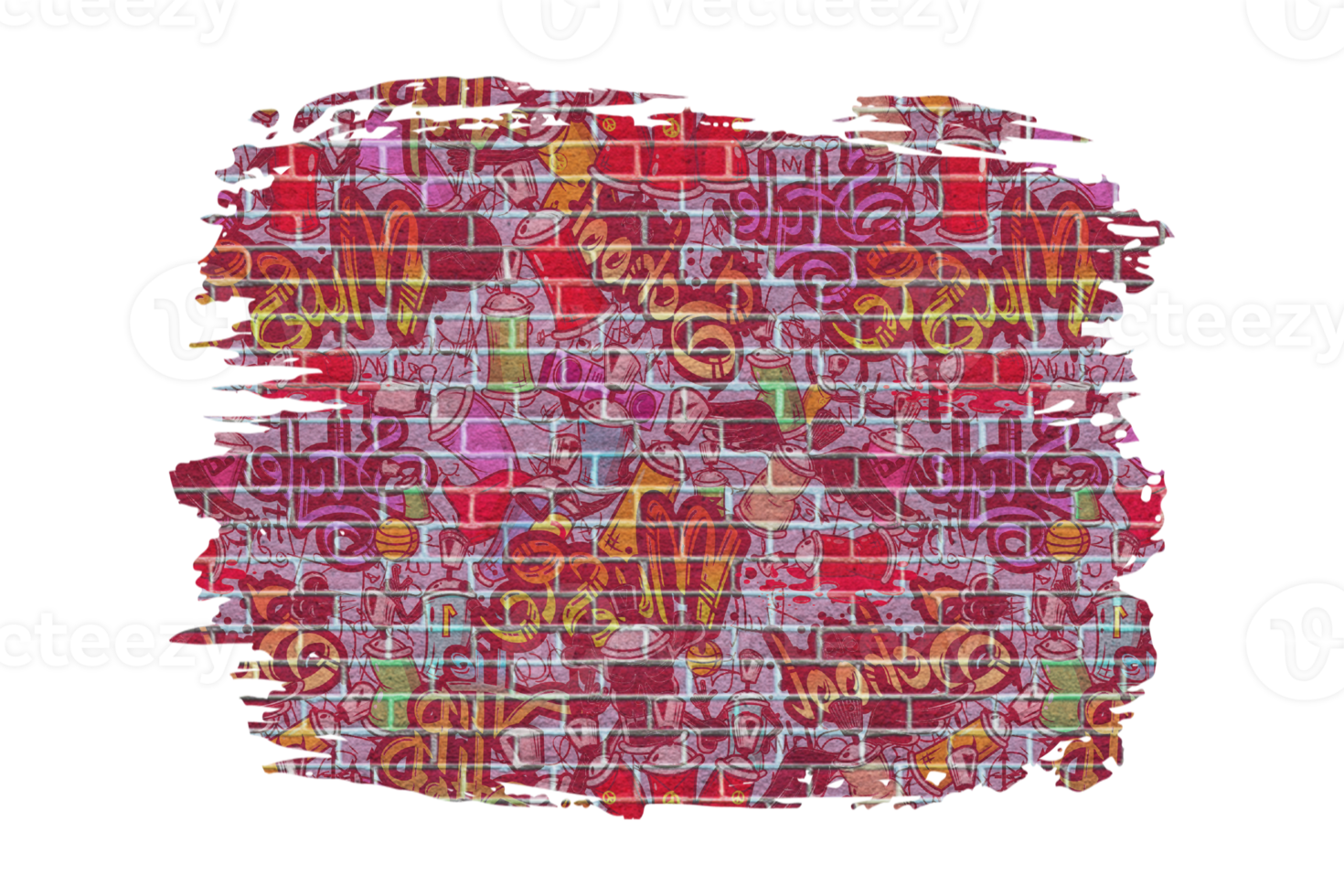 Graffiti Brick Wall Sublimation Clipart PNG