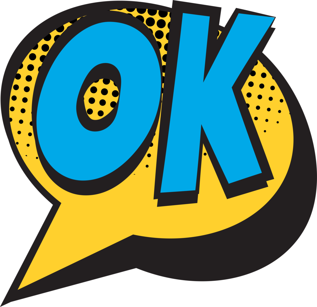 Comic Bubble Ok Text Ballon png