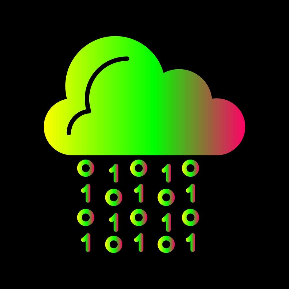 icono de vector de codificación de nube