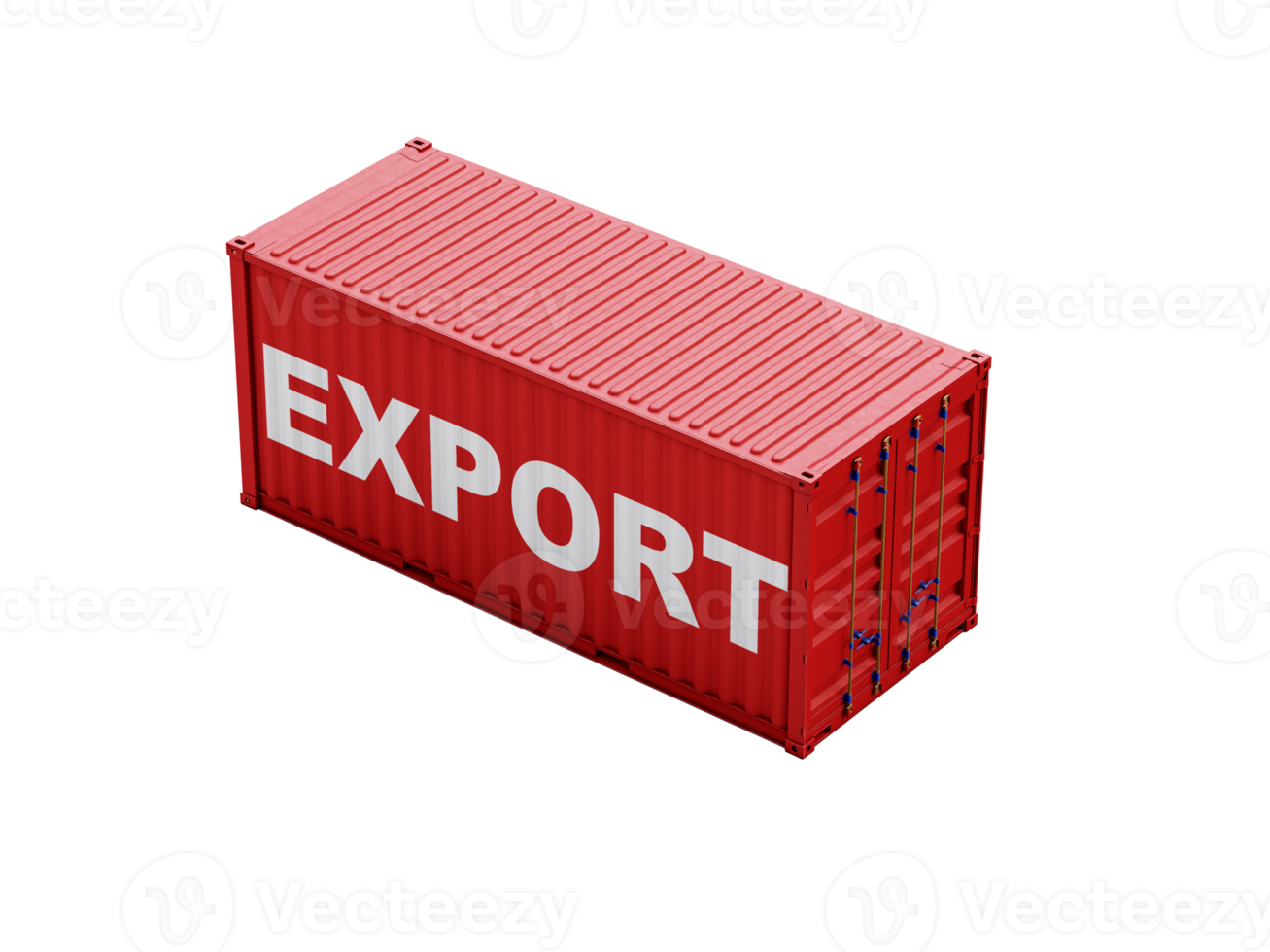 esportare, carico contenitore nel rosso con testo esportare. trasparente isolato sfondo png