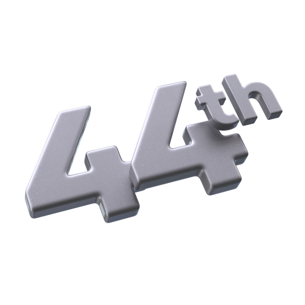 Number 44th 3D rendering with Silver color 21445487 PNG Number 44th 3D rendering with Silver color 21445487 PNG