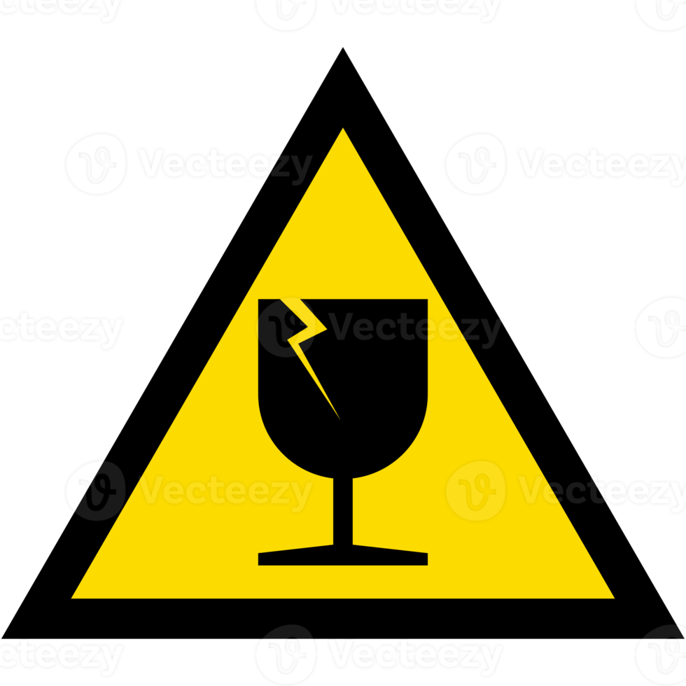 Aufkleber einfach gebrochen Glas Verpackung Symbole Versand Ladung png