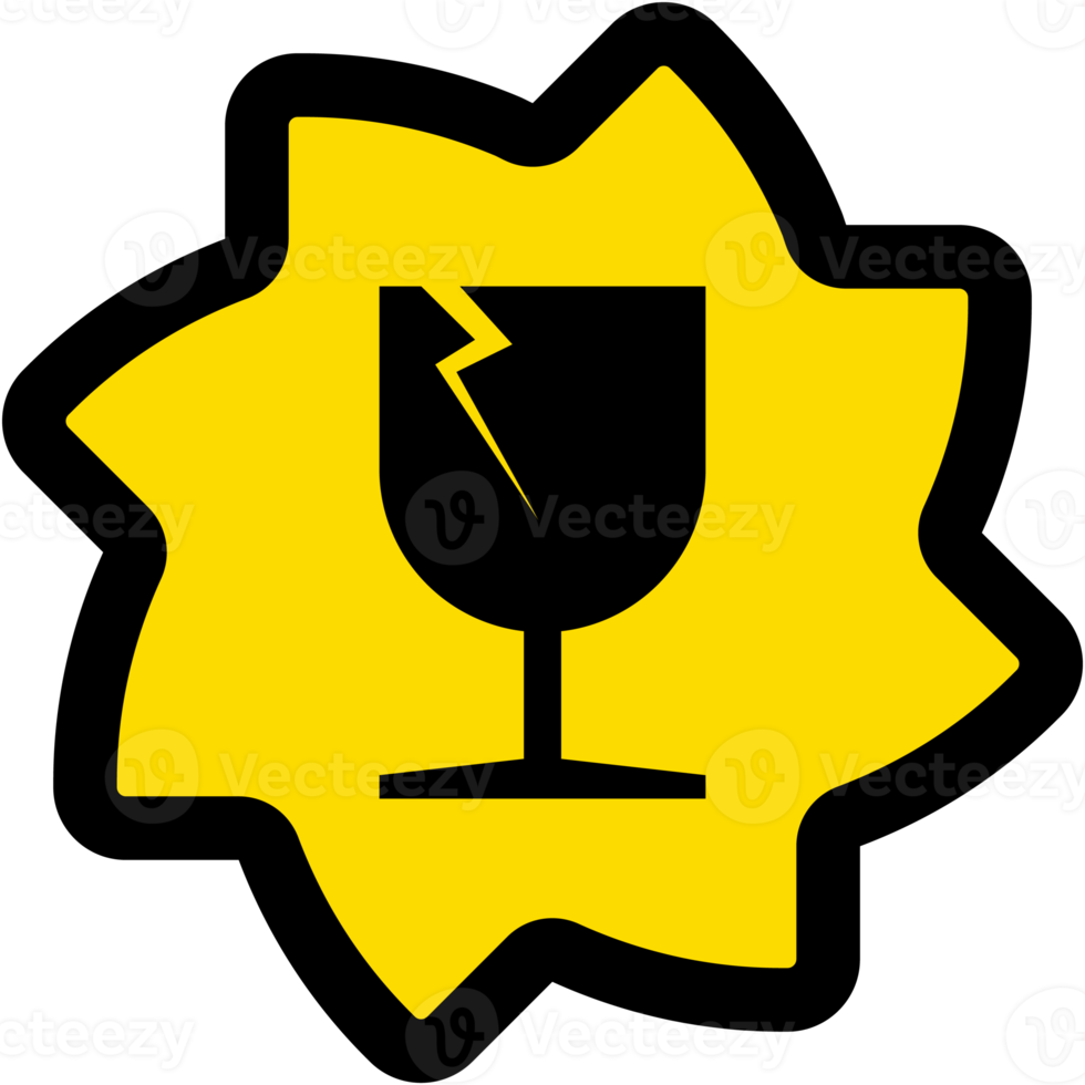 klistermärke lätt bruten glas förpackning symboler frakt frakt png