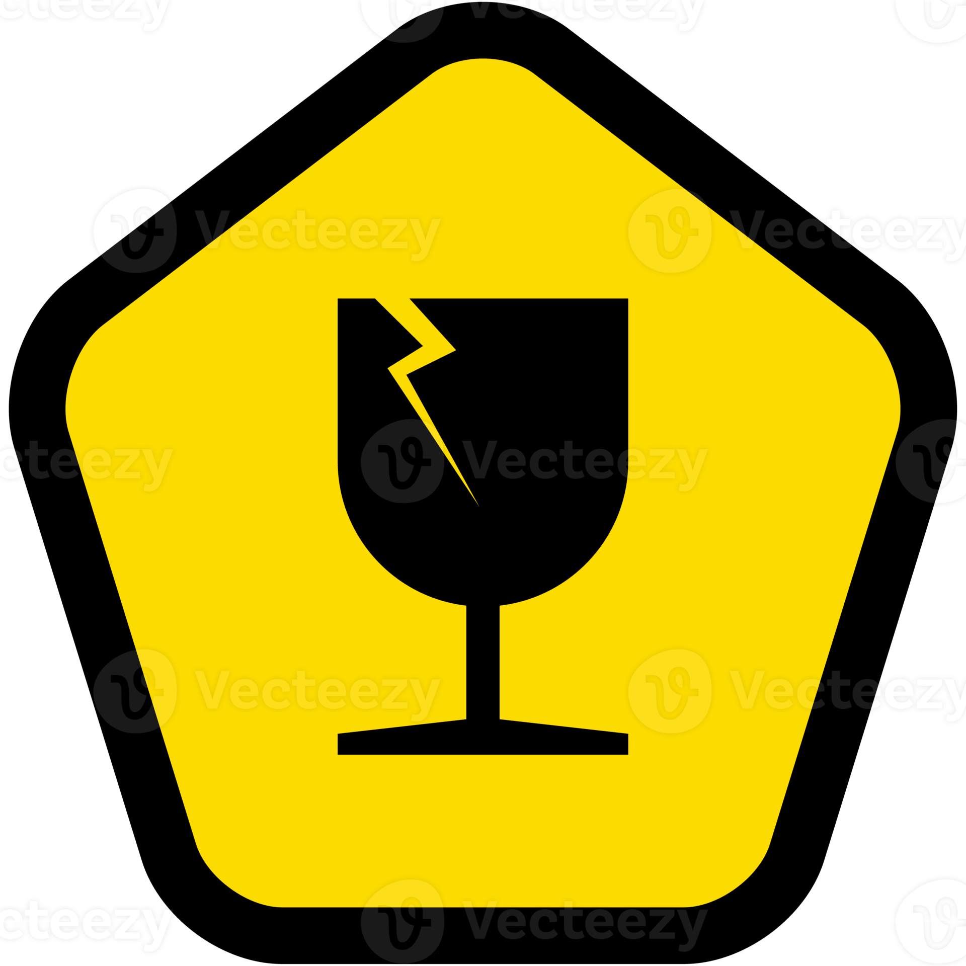 STICKER EASY BROKEN GLASS PACKAGING SYMBOLS SHIPPING CARGO 21447179 PNG
