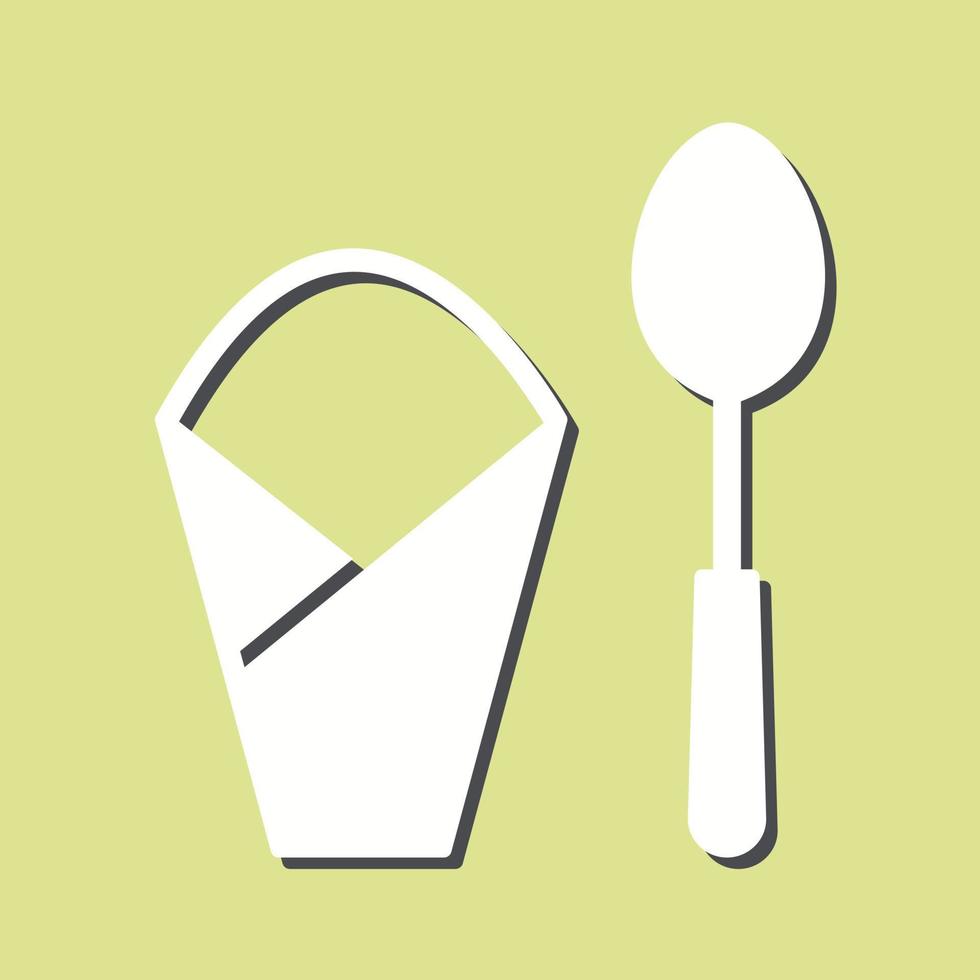 Spoon and Napkin Vector Icon