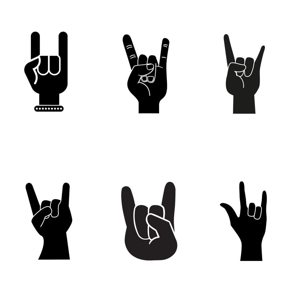 Rock Hand icon vector set. rock and roll illustration sign collection. rock concert symbol or logo.