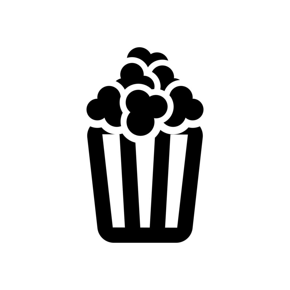 Popcorn vector icon. Pop corn illustration symbol. Cinema logo.