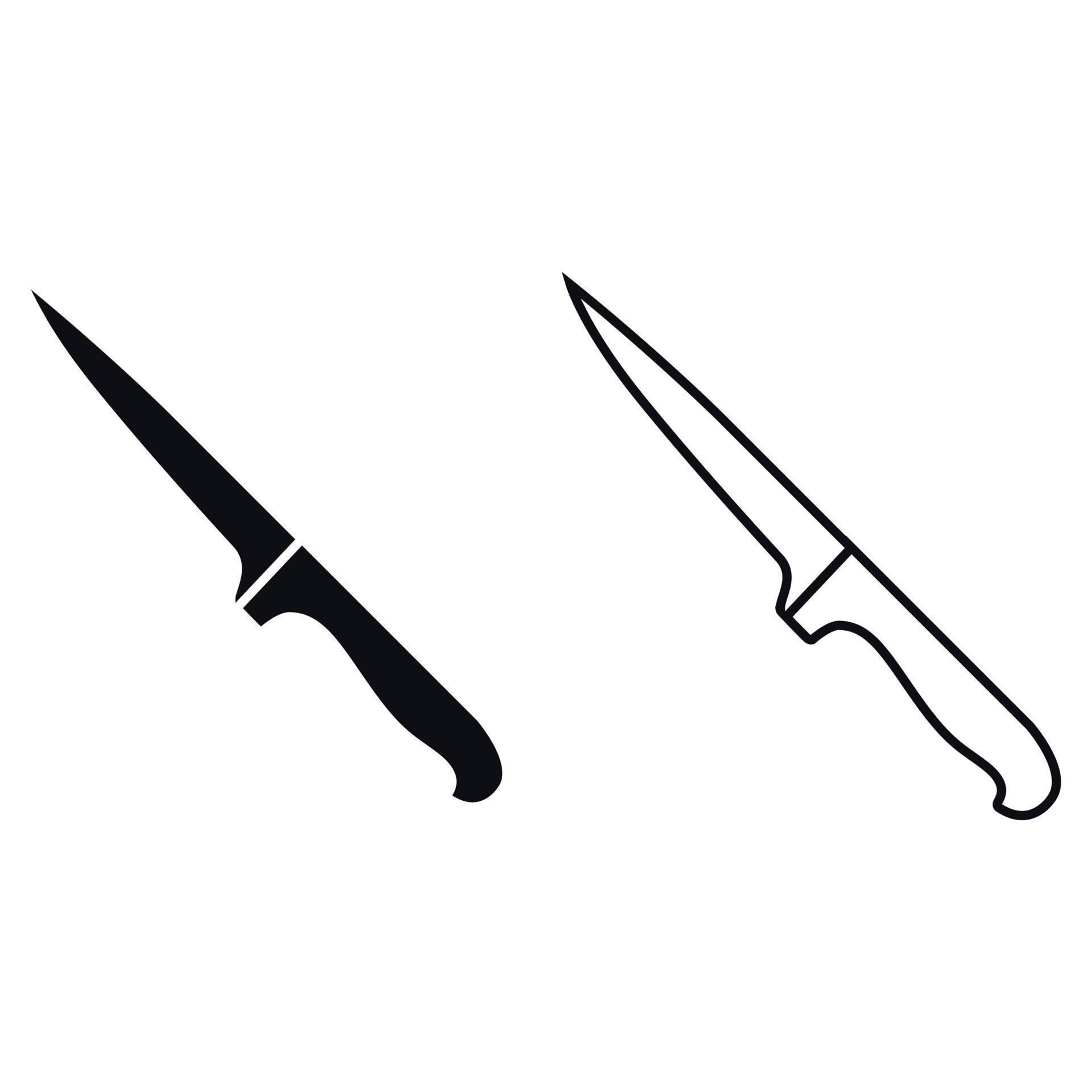 Kitchen knife icon vector set. Cook illustration sign collection. Chef