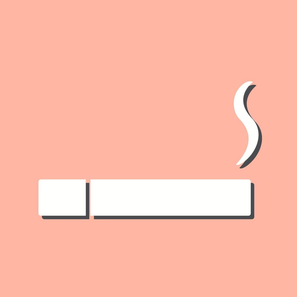 icono de vector de cigarrillo encendido único