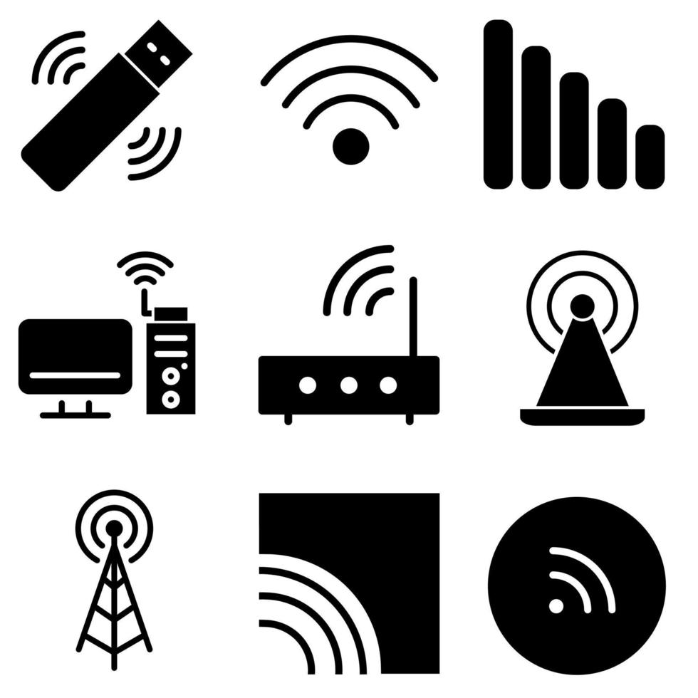 Wifi icono vector colocar. inalámbrico ilustración firmar recopilación. señal símbolo.