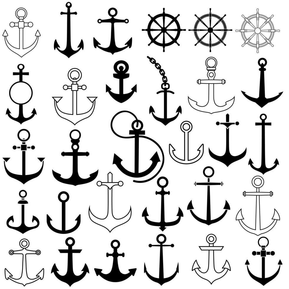 Anchor icon vector set. seafaring illustration sign collection. sailor symbol or logo.