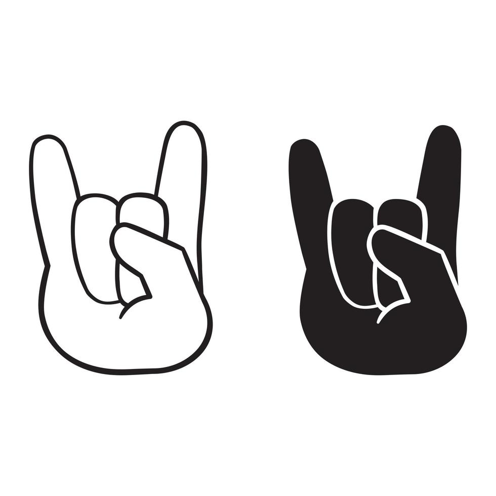 Rock Hand icon vector set. rock and roll illustration sign collection. rock concert symbol or logo.