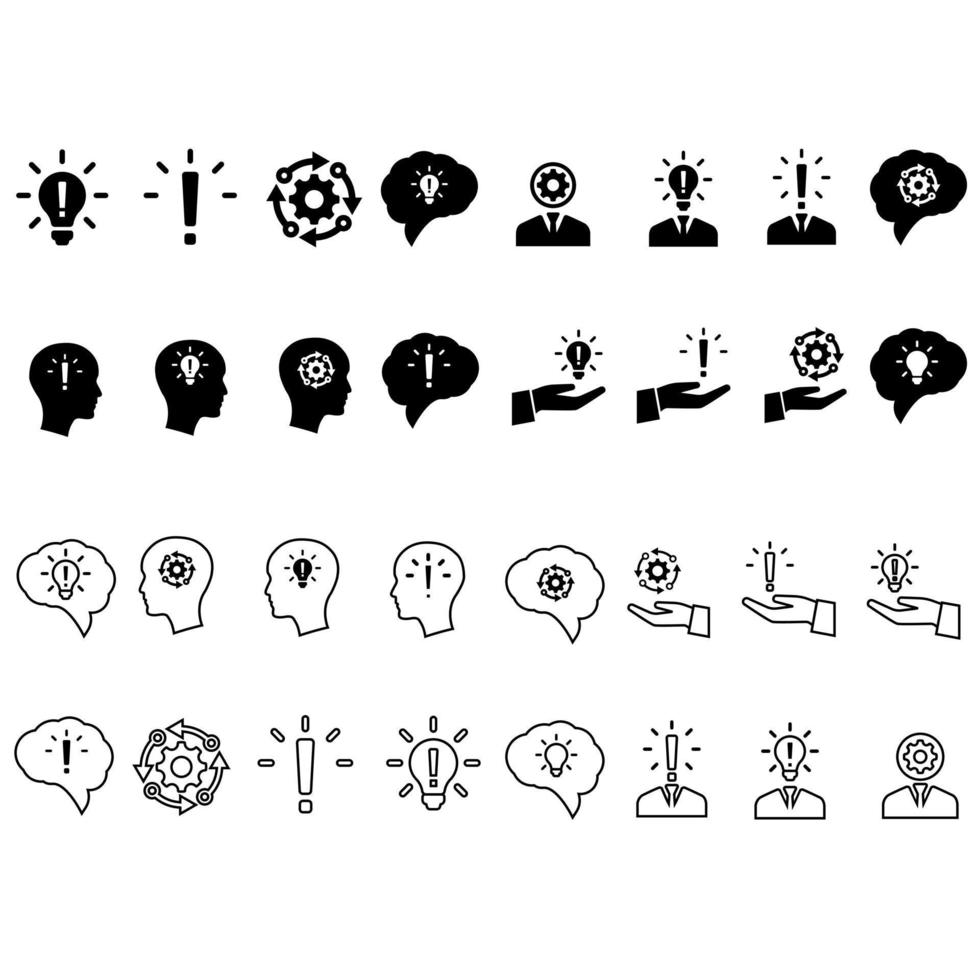 idea vector icono colocar. creatividad relacionado ilustración firmar recopilación. inspiración símbolo o logo.