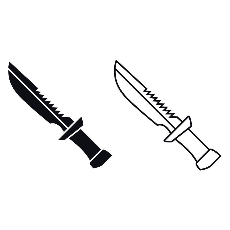 Kitchen knife icon vector set. Cook illustration sign collection. Chef symbol or logo.
