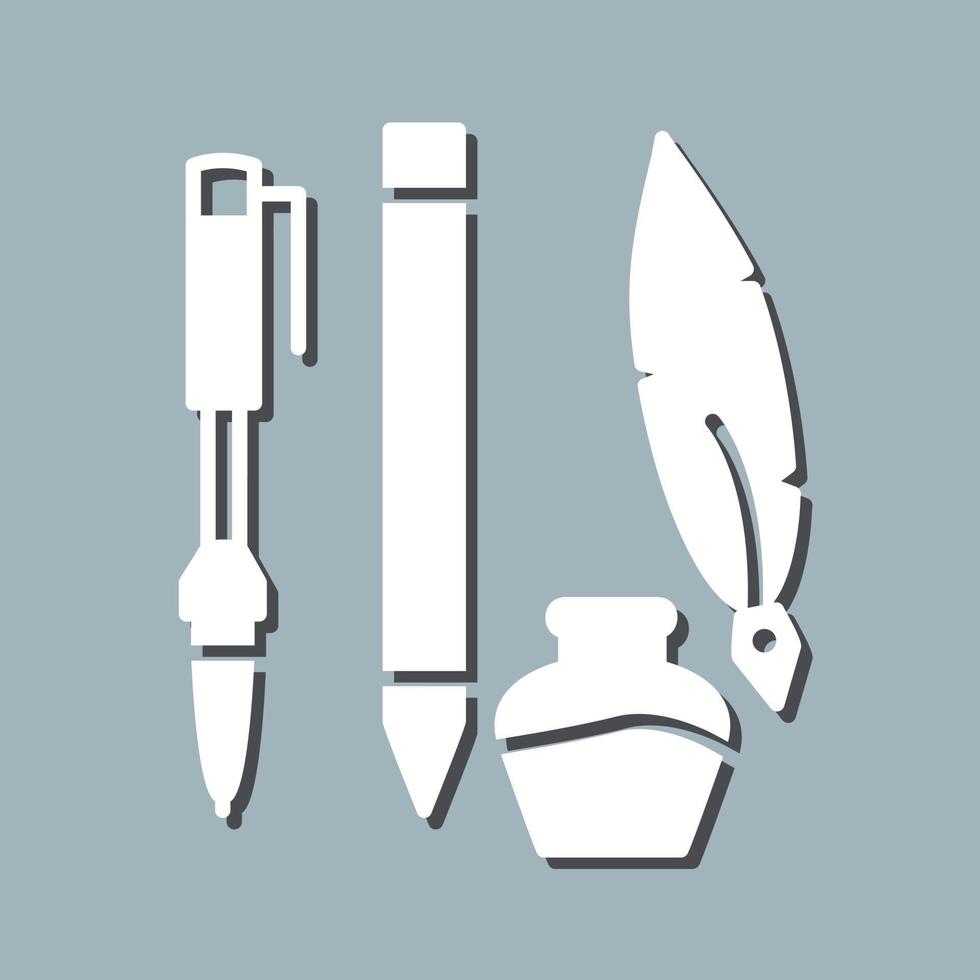 Unique Writing Equipment Vector Icon