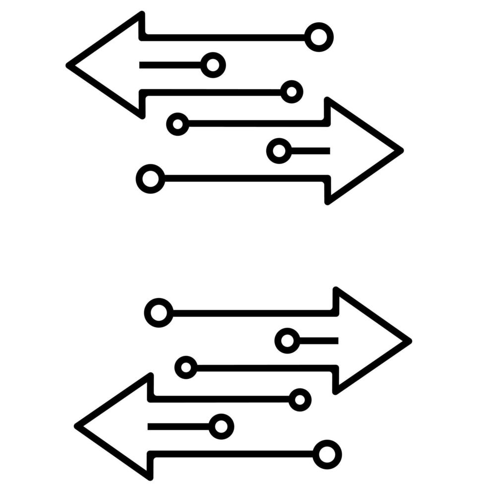 transferir flechas contorno vector icono. cambio ilustración signo. tecnología símbolo. cambiar logo.