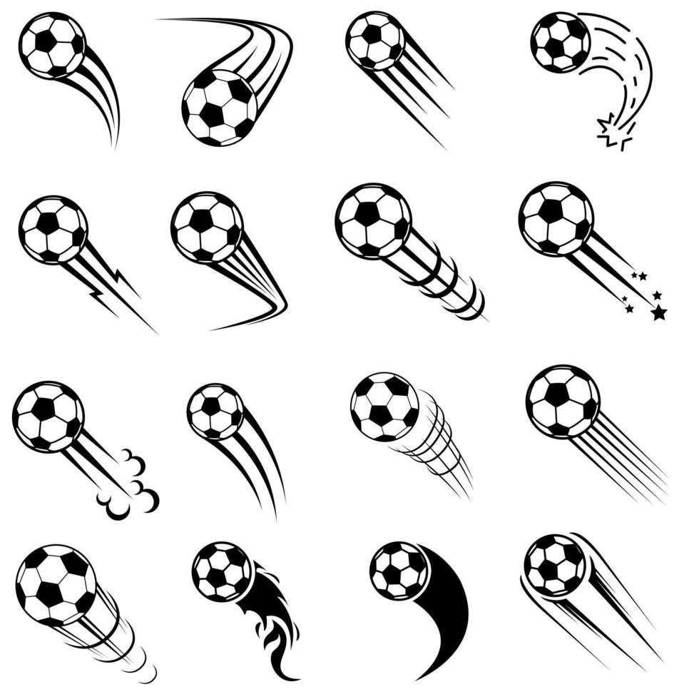 fútbol pelota icono vector colocar. deporte pelota ilustración firmar recopilación. fútbol americano pelota símbolo.