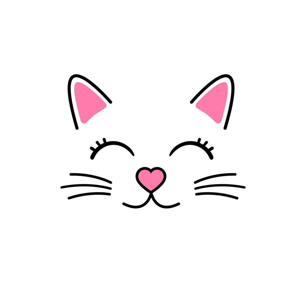Cat face vector icon. baby cat illustration sign. children pet symbol or logo.