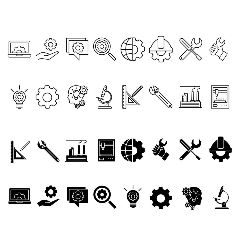 Ingenieria icono vector colocar. fabricación ilustración firmar recopilación. ingeniero símbolo. tecnología logo.