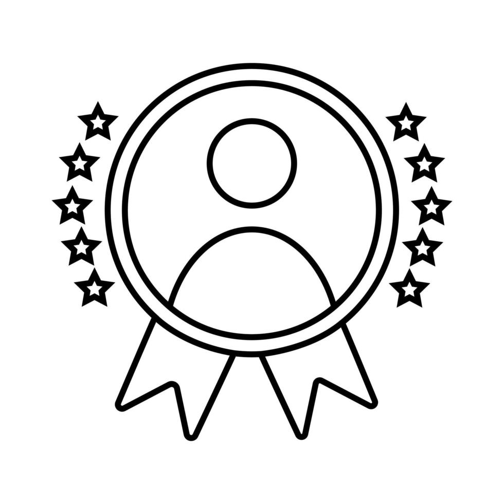 Employee of the month icon. talent award illustration sign. outstanding achievement symbol. winner logo.  first place winner symbol. reward for good work. successful person. accomplishment celebratio. vector