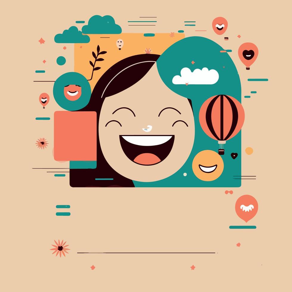 International Day of Happiness flat vector illustration