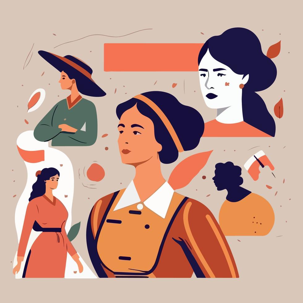 Womens History Month the legacy of female empowerment flat vector illustration