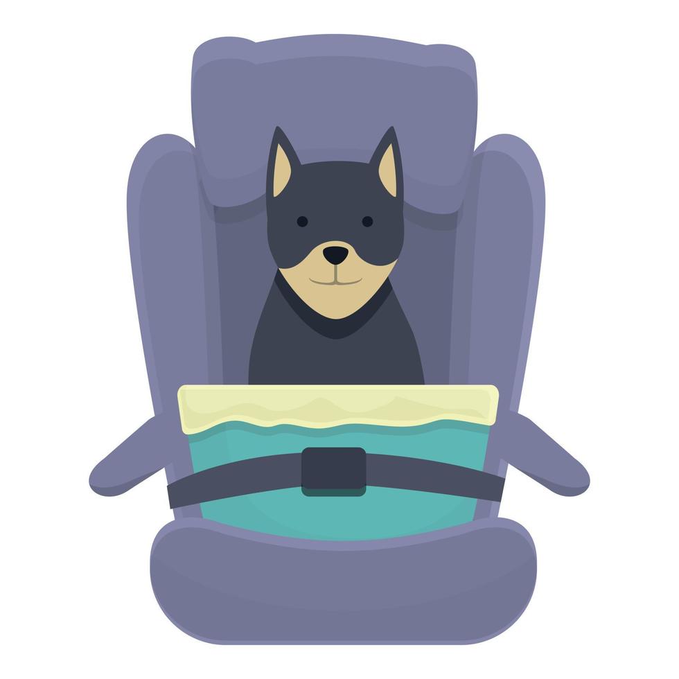 fuerte perro asiento icono dibujos animados vector. coche viaje vector