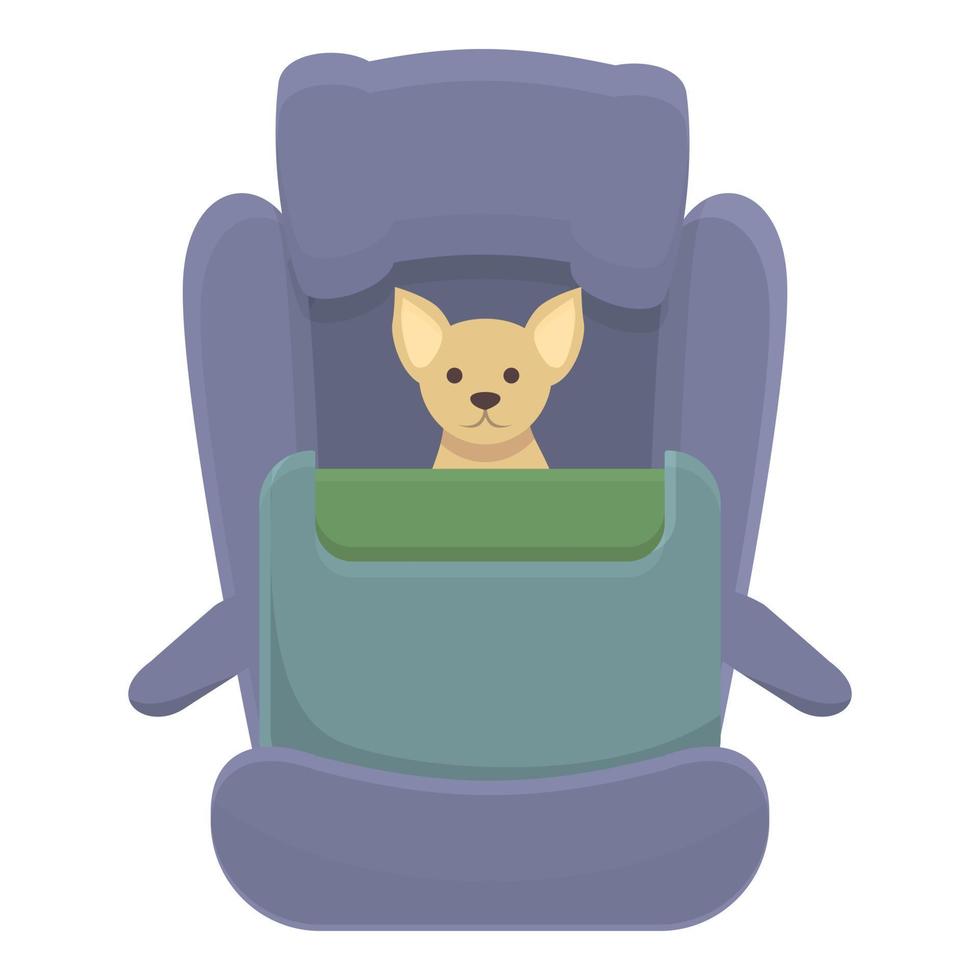 Drive dog car seat icon cartoon vector. Travel road vector
