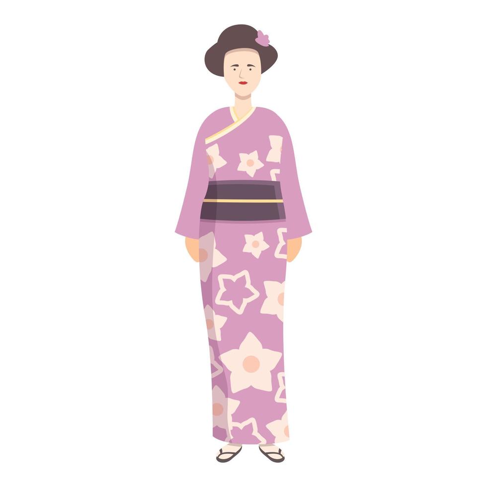 Manga kimono icon cartoon vector. Woman japanese vector