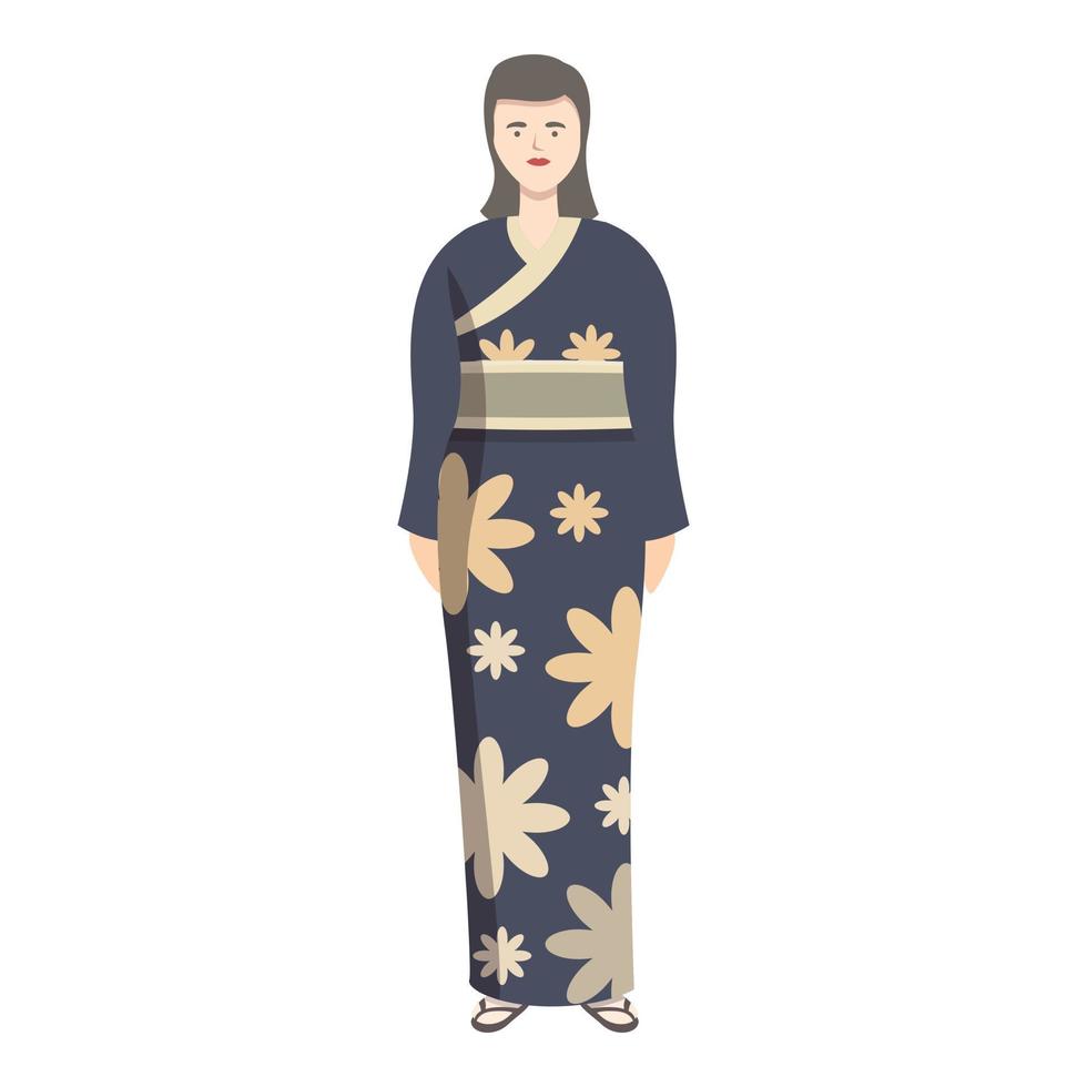 Shopping kimono icon cartoon vector. Asian woman vector