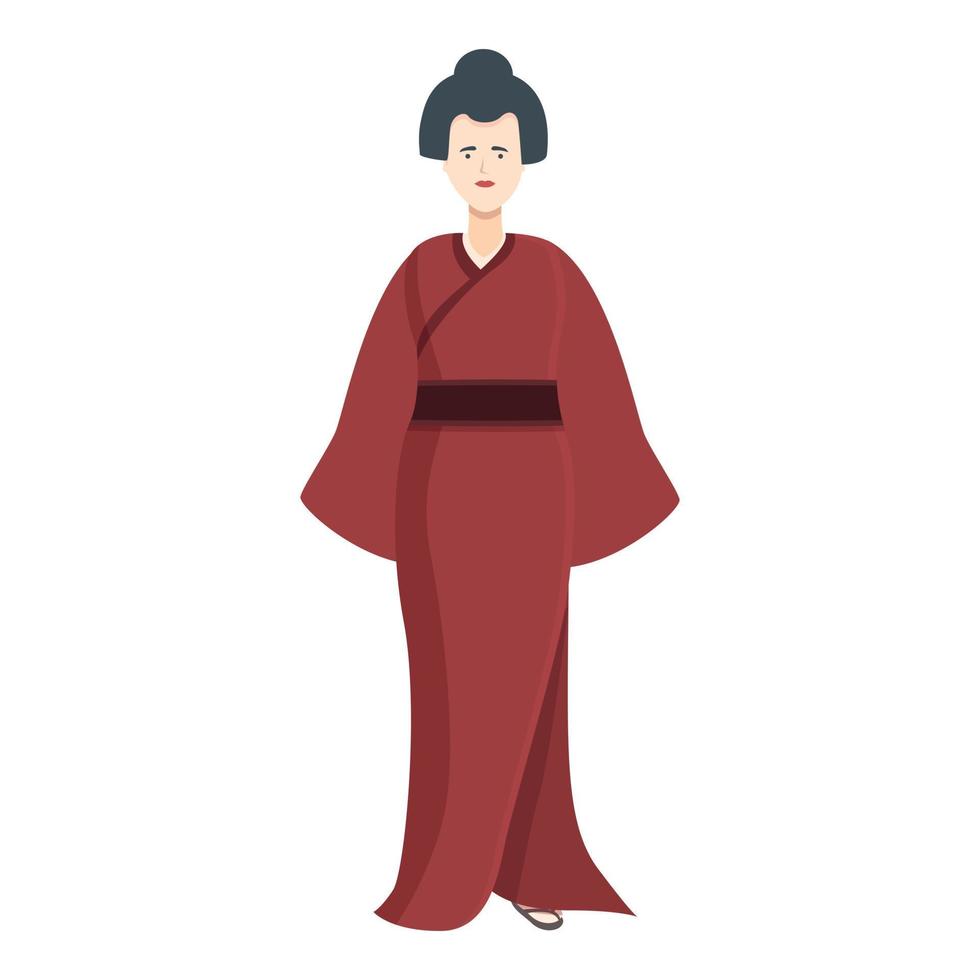 Red kimono icon cartoon vector. Asian person vector