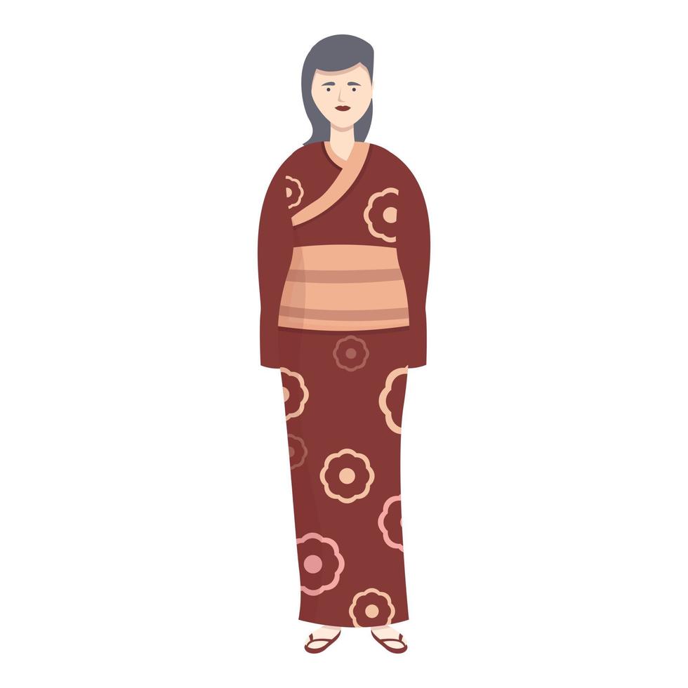 rojo kimono icono dibujos animados vector. asiático persona vector