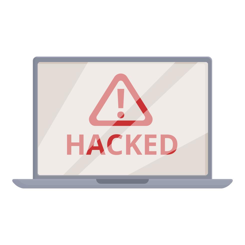 pirateado ordenador portátil icono dibujos animados vector. ciber ataque vector