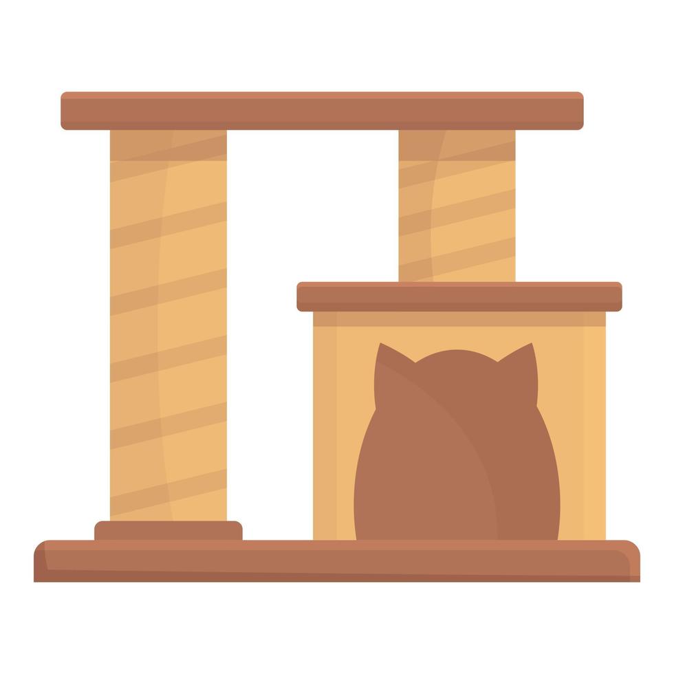Cat tower icon cartoon vector. Pet post vector