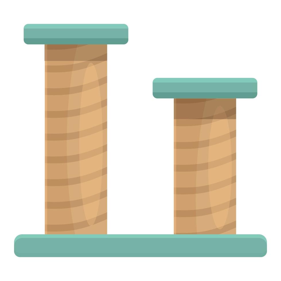 Double scratch post icon cartoon vector. Cat tower vector