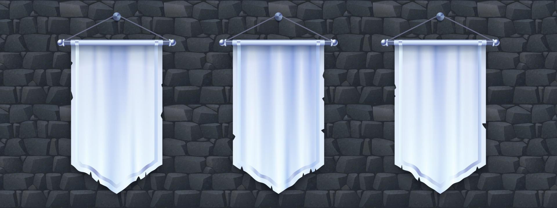 vertical bandera bandera para medieval 3d juego escena vector