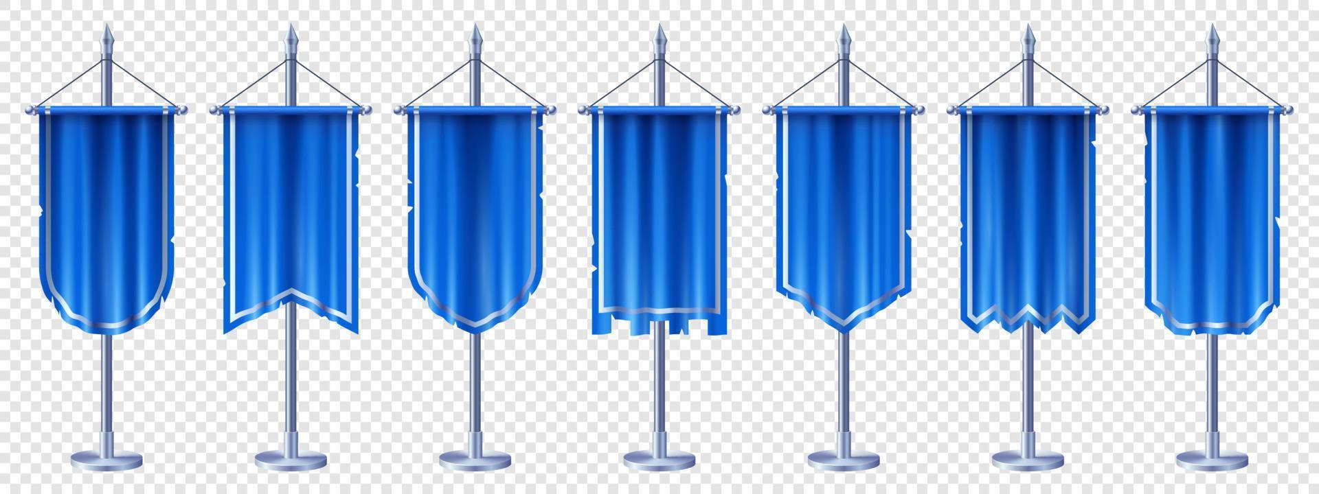 Vertical flag banner for medieval 3d game scene vector