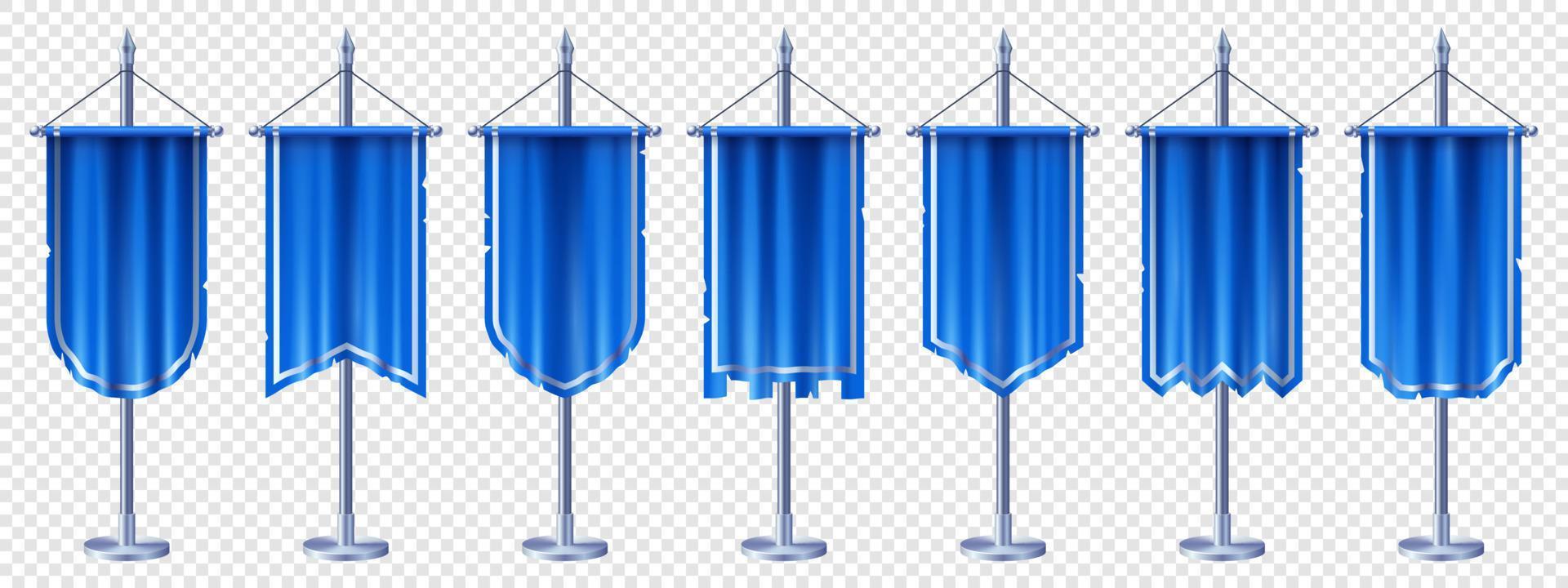 Vertical flag banner for medieval 3d game scene vector